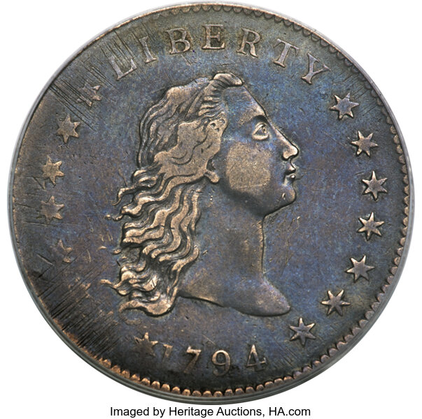 フローイングヘアー銀貨 - PCGS（MS60）