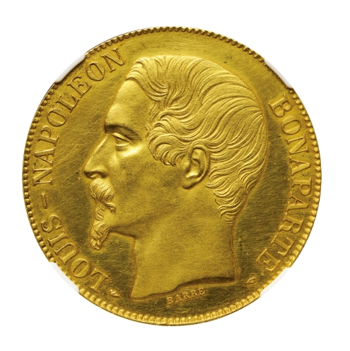 1852 年 フランス ナポレオン 3 世 5 フラン 金貨エッサイ - PCGS(MS60)