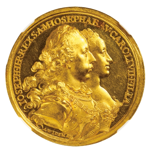 1765年神聖ローマ帝国 バイエルン 10 ダクケート 金貨プレゼンテーションコイン - PCGS(MS60