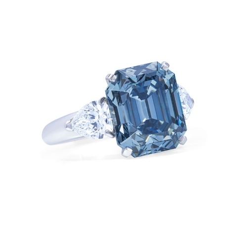 Fancy Vivid Blue diamond ring - GIA